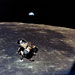 Spacecraft orbiting moon